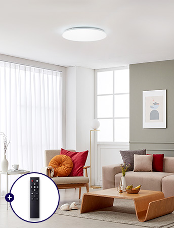 LED 더스틴 리모컨 방등 60W 리모컨/색온도,밝기조절/취침예약